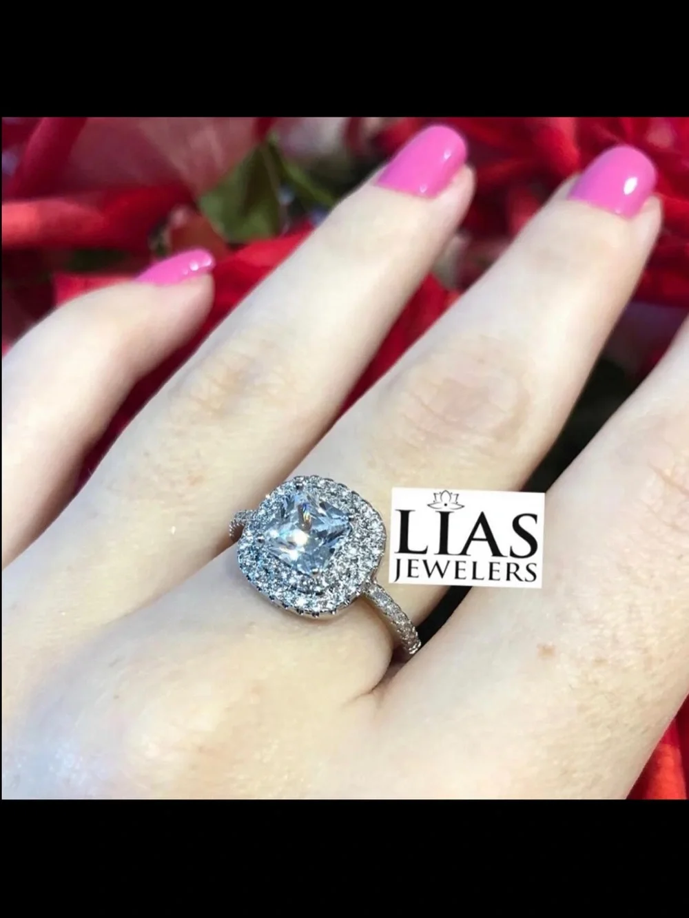 New 18k white gold engagement ring